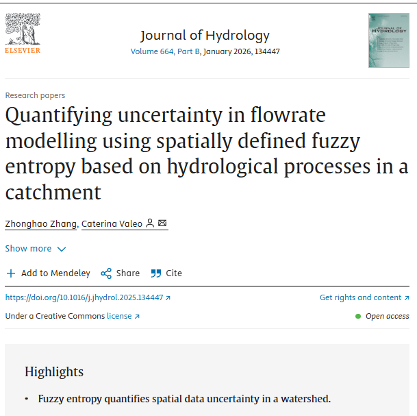 Journal of Hydrology Publication